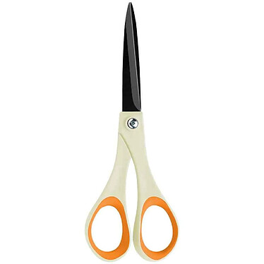 FISKARS Ciseaux avec lame titane Non Stick 18cm, ambidextre blanc/orange