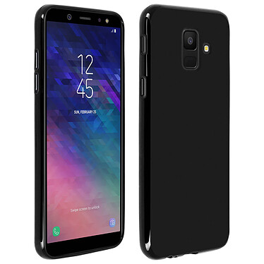 Avizar Coque Galaxy A6 coque silicone gel protection Dos Antitraces Noir