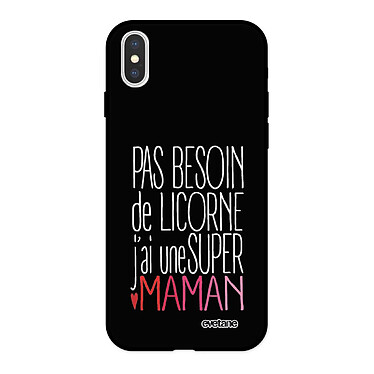 Evetane Coque iPhone X/ Xs Silicone Liquide Douce noir Je suis une princesse