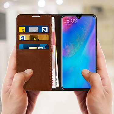 Avis Avizar Etui folio Camel Cuir véritable pour Huawei P30 Pro