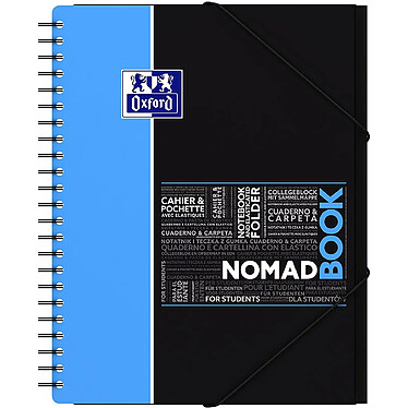 OXFORD Cahier Chemise Polypro Etudiant NomadBook A4+160 pages 90g ligné Coloris Aléatoire