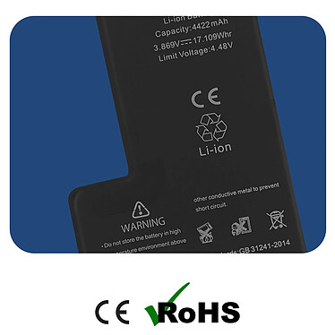 Acheter Clappio Batterie sans BMS pour iPhone 15 Pro Max 4422mAh Sans message d'erreur Noir