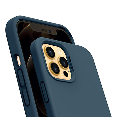 Avis Evetane Coque iPhone 12 Pro Bleue Silicone Liquide + 2 Protections écran et 2 protections Objectif Caméra