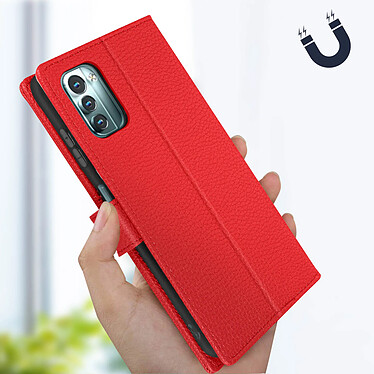 Avizar Housse pour Nokia G11 et Nokia G21 Aspect Grainé Clapet Portefeuille Stand Vidéo  rouge pas cher