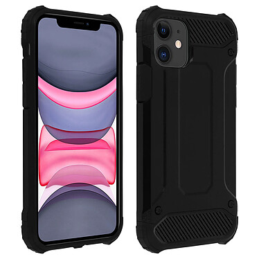 Avizar Coque Apple iPhone 11 Design Relief Bi-matière Robuste Antichute 1,8m noir