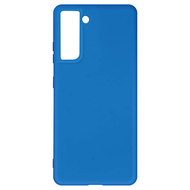 Avizar Coque Samsung Galaxy S21 Plus Silicone Souple Soft Touch Compatible QI Bleu