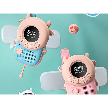 Acheter TechKidz 2x Talkie-walkie Enfant avec Écran LCD Modèle Meuh-meuh Bleu / Rose