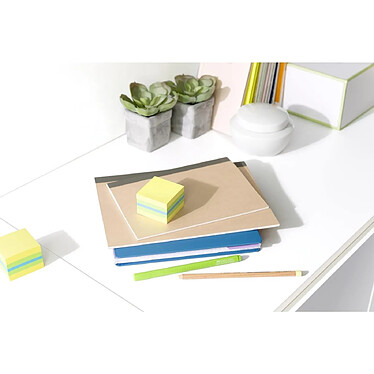 Acheter POST-IT Mini bloc cube 400 feuilles Repositionnables 5,1 x 5,1 cm Citron + bleu et vert