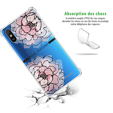 Avis LaCoqueFrançaise Coque Xiaomi Redmi 9A anti-choc souple angles renforcés transparente Motif Rose Pivoine