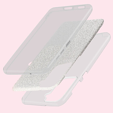 Avis Avizar Coque pour Samsung Galaxy S22 Paillette Feuille Amovible Silicone Semi-rigide  Argenté