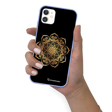 LaCoqueFrançaise Coque iPhone 11 Silicone Liquide Douce lilas Mandala Or pas cher