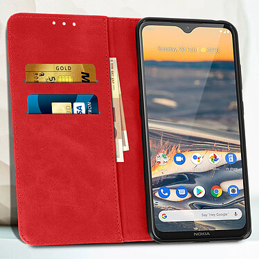 Avis Avizar Housse Nokia 5.3 Soft Touch Porte-carte Fonction Support Vidéo Rouge