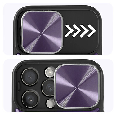 Acheter Avizar Coque pour iPhone 15 Pro Max Bague Métallique Bi-matière Antichoc Violet