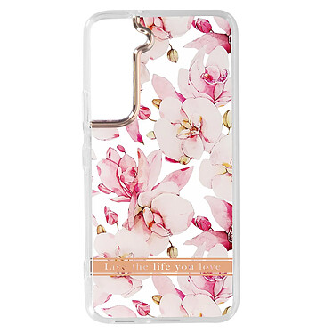 Avizar Coque pour Samsung Galaxy S22 Dos Rigide Contour Silicone  Motif Fleurs Roses