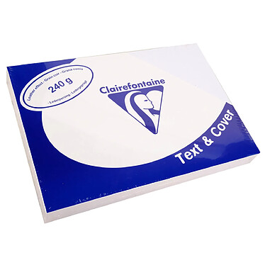 CLAIREFONTAINE Paquet de 100 Couvertures reliure Text&Cover 240g A4 210x297 mm Blanc