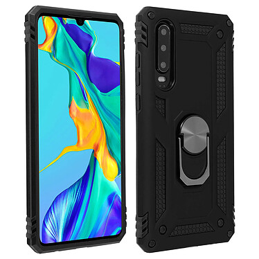 Avizar Coque Huawei P30 Bi matières Bague Support Vidéo noir