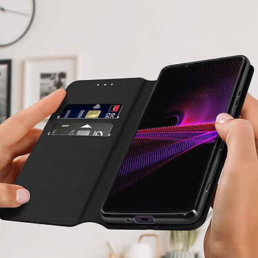 Avis Avizar Étui Sony Xperia 1 III Clapet Portefeuille Fonction Support Vidéo noir