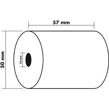 EXACOMPTA Lot de 10 Bobines papier thermique 55g 57x50x12mm 28 m x 2