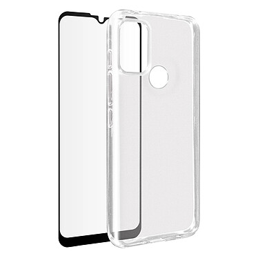 Avizar Coque Motorola Moto G50 Souple et Film Verre Trempé 9H - transparent / noir