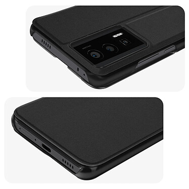 Avizar Étui Folio pour pour Xiaomi Poco F5 Pro Clapet Fenêtre Affichage Heure Support Vidéo  Noir pas cher