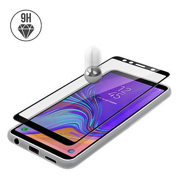 Avizar Coque Arrière + Film Verre Trempé écran Samsung Galaxy A7 2018 - Contour noir pas cher