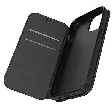 Avizar Étui pour iPhone 15 Porte-carte Support Vidéo Clapet Magnétique  Noir