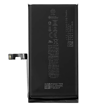 Clappio Batterie interne pour iPhone 15 3349mAh modèle A3089 Noir