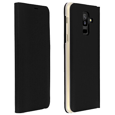 Avizar Housse Samsung Galaxy A6 Plus Etui Portefeuille Clapet Fonction support - Noir