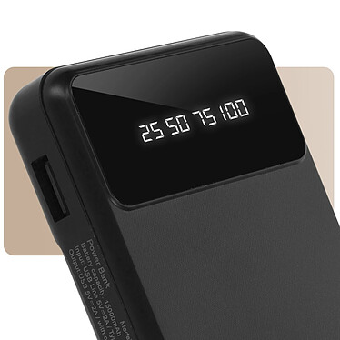 LinQ Batterie Secours 15000mAh Câble 4 en 1 Amovible et Sortie USB Compact  Noir pas cher