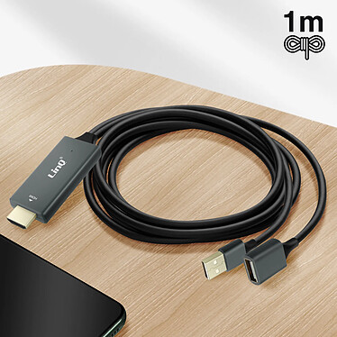 Avis LinQ Adaptateur HDMI + 1x Connecteur USB Mâle et 1x port USB Femelle