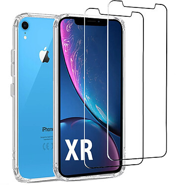 Acheter Evetane Coque iPhone XR Silicone + 2 Vitres en verre trempé Protection écran