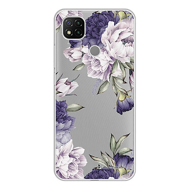 LaCoqueFrançaise Coque Xiaomi Redmi 9C 360 intégrale transparente Motif Pivoines Violettes Tendance