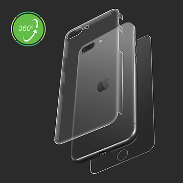 Avizar Film iPhone 7 Plus / 8 Plus Protection Avant Arrière Antibactérien Transparent pas cher