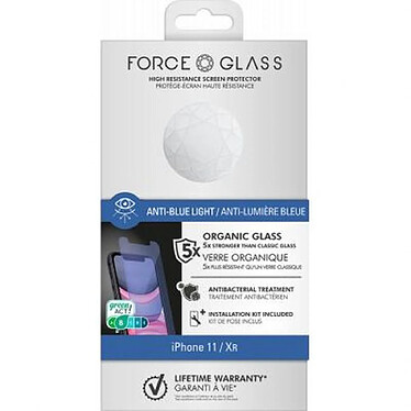 Acheter Force Glass Protège-écran pour iPhone XR/11 Plat Oléophobe et Anti-lumière bleue Transparent