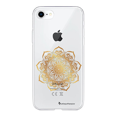 LaCoqueFrançaise Coque iPhone 7/8/ iPhone SE 2020/ 2022 silicone transparente Motif Mandala Or ultra resistant