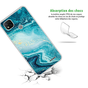 Avis Evetane Coque Xiaomi Redmi 9C 360 intégrale transparente Motif Bleu Nacré Marbre Tendance