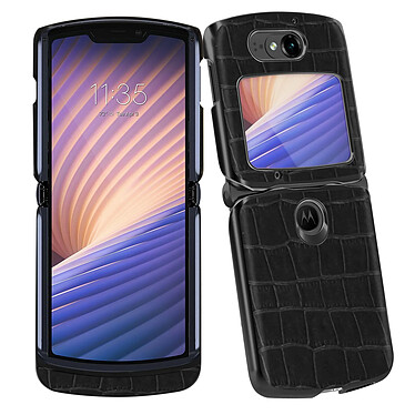 Avis Avizar Coque Motorola Razr 5G Rigide Conception en 2 parties Effet croco Noir