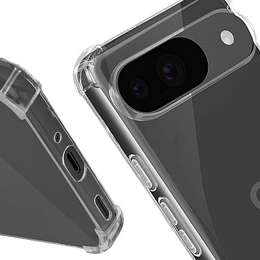 Avizar Coque pour Google Pixel 9 et 9 Pro Antichoc Flexible Coins renforcés Transparent pas cher