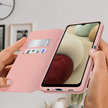 Avis Avizar Housse Galaxy A12 Étui Folio Portefeuille Fonction Support rose champagne