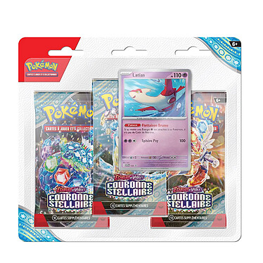 Pokemon JCC Blister de 3 Boosters Écarlate et Violet Couronne Stellaire EV07 Multicolore