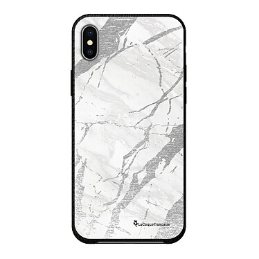 LaCoqueFrançaise Coque iPhone Xs Max effet cuir grainé noir Marbre gris Design