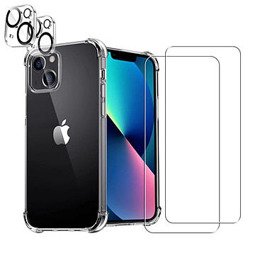 Acheter Evetane Coque iPhone 13 Antichoc + 2 Protections écran et 2 protections Objectif Caméra