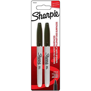 SHARPIE Lot de 2 Marqueur permanent FINE Noir