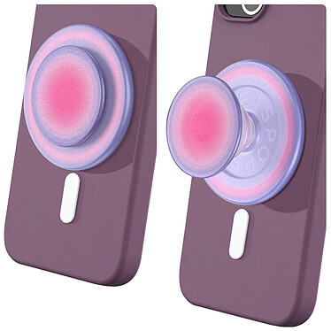 Popsockets PopGrip MagSafe Aura Pailleté Poignée Maintien et Support Polyvalent Violet pas cher