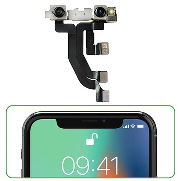 Avis Clappio Caméra Avant pour iPhone X Capteur Selfie Noir