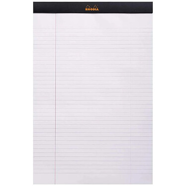 Acheter RHODIA Bloc agrafé Rhodia N°19 21x31,8 cm 80 feuillets ligné avec marge 80g - Noir