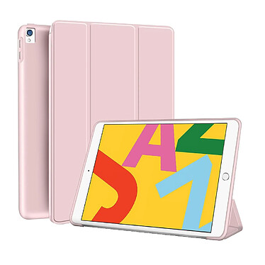 Evetane Etui Smart Cover iPad 102 Pouces 2019/2020/2021 Rose à rabat avec support