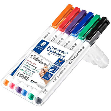 STAEDTLER Marqueur pour tableau blanc Lumocolor 301 étui de 6