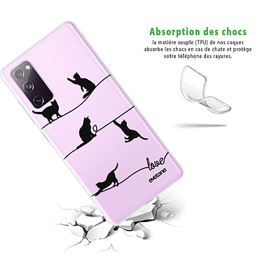 Avis Evetane Coque Samsung Galaxy S20 FE 360 intégrale transparente Motif Chat Lignes Tendance