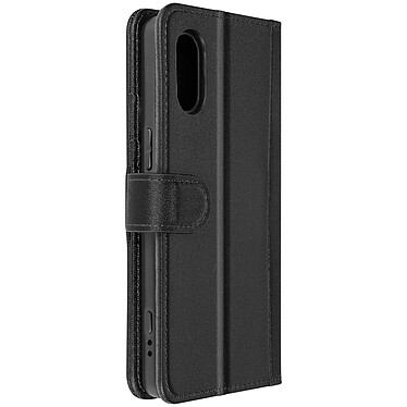 Avizar Housse pour Sony Xperia 5 V Cuir Véritable Portefeuille Support Vidéo  Noir